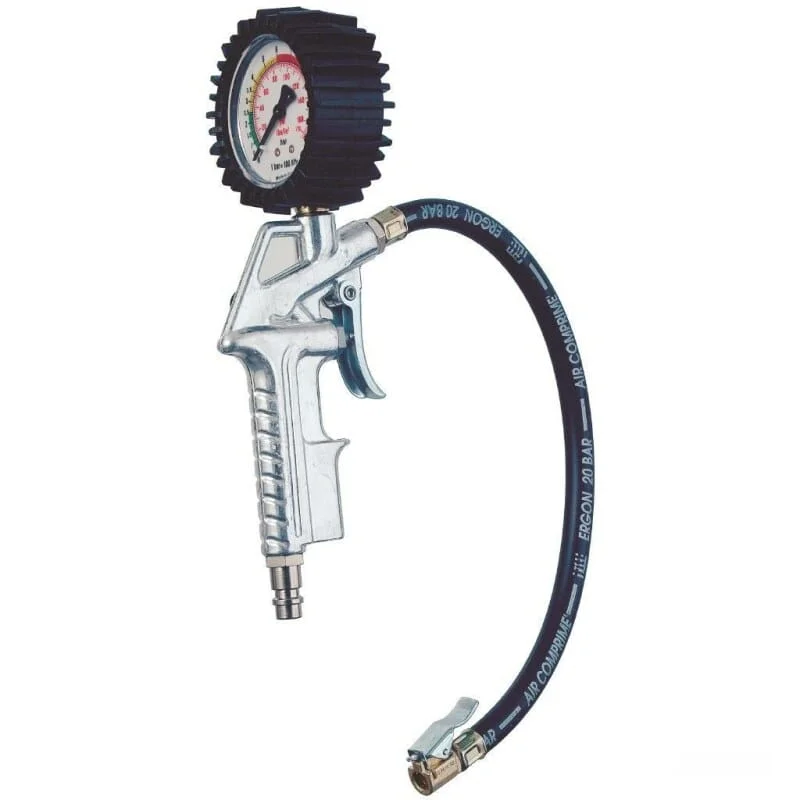 Göbel Reifenfüllmesser Classic mit Manometer und 40-cm-Schlauch mit Klemmstecker
