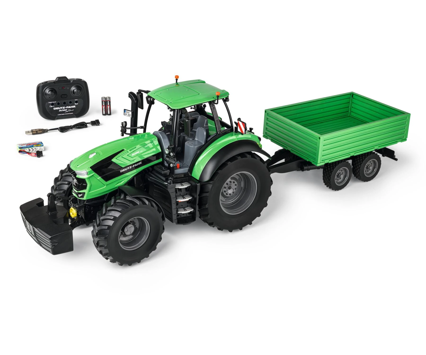 Carson 1:16 Deutz 8280 TTV Traktor inkl. Anhänger: RTR & voll funktionsfähig – Erlebe realistische Landwirtschaft!