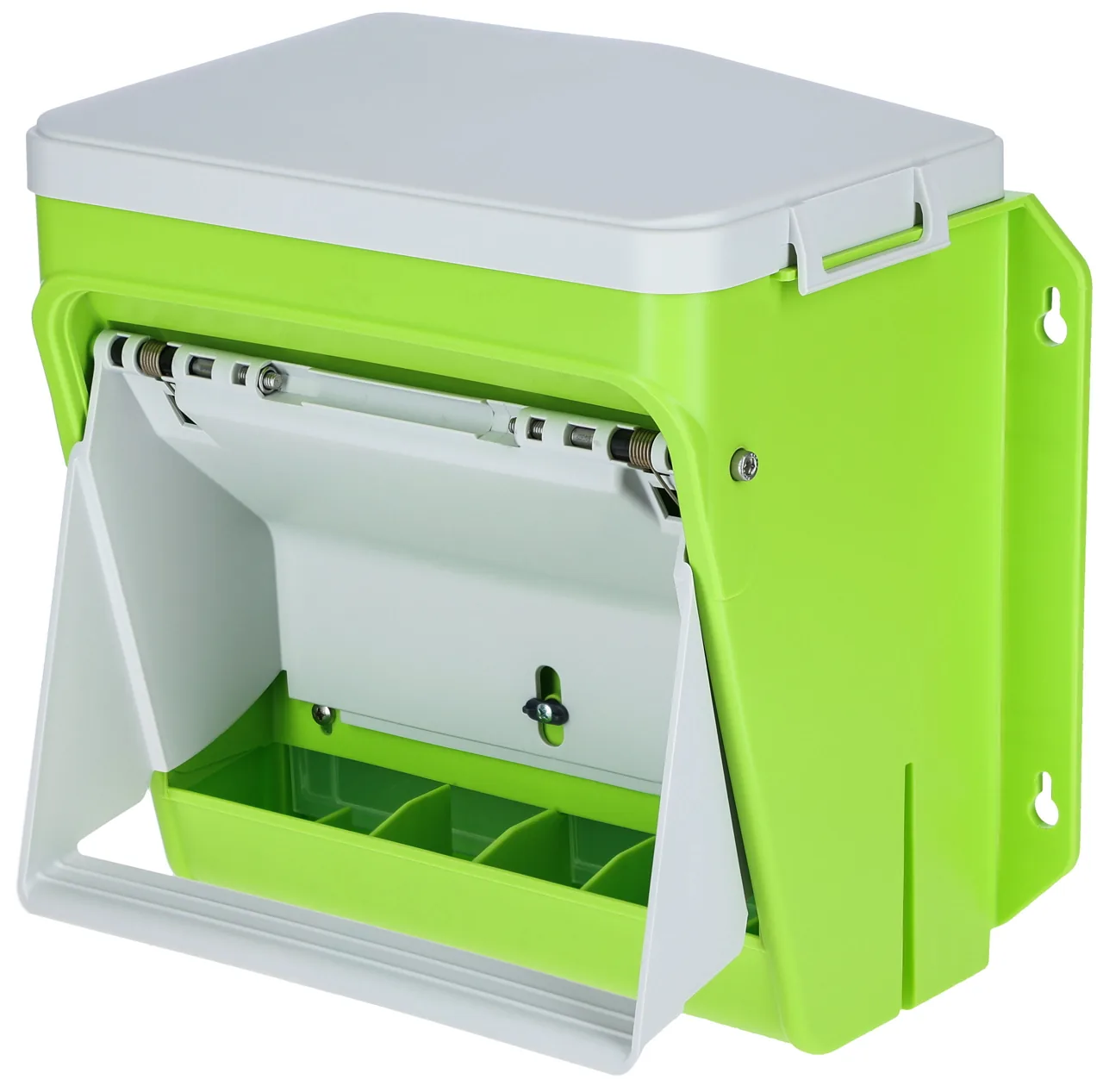 Kerbl SmartCoop Hühnerfutterautomat in Grün-Weiß mit Schutzklappe