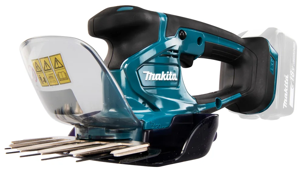 Makita DUM604ZX Grasschere mit Grasschermesser und Schutzhaube, Seitenansicht