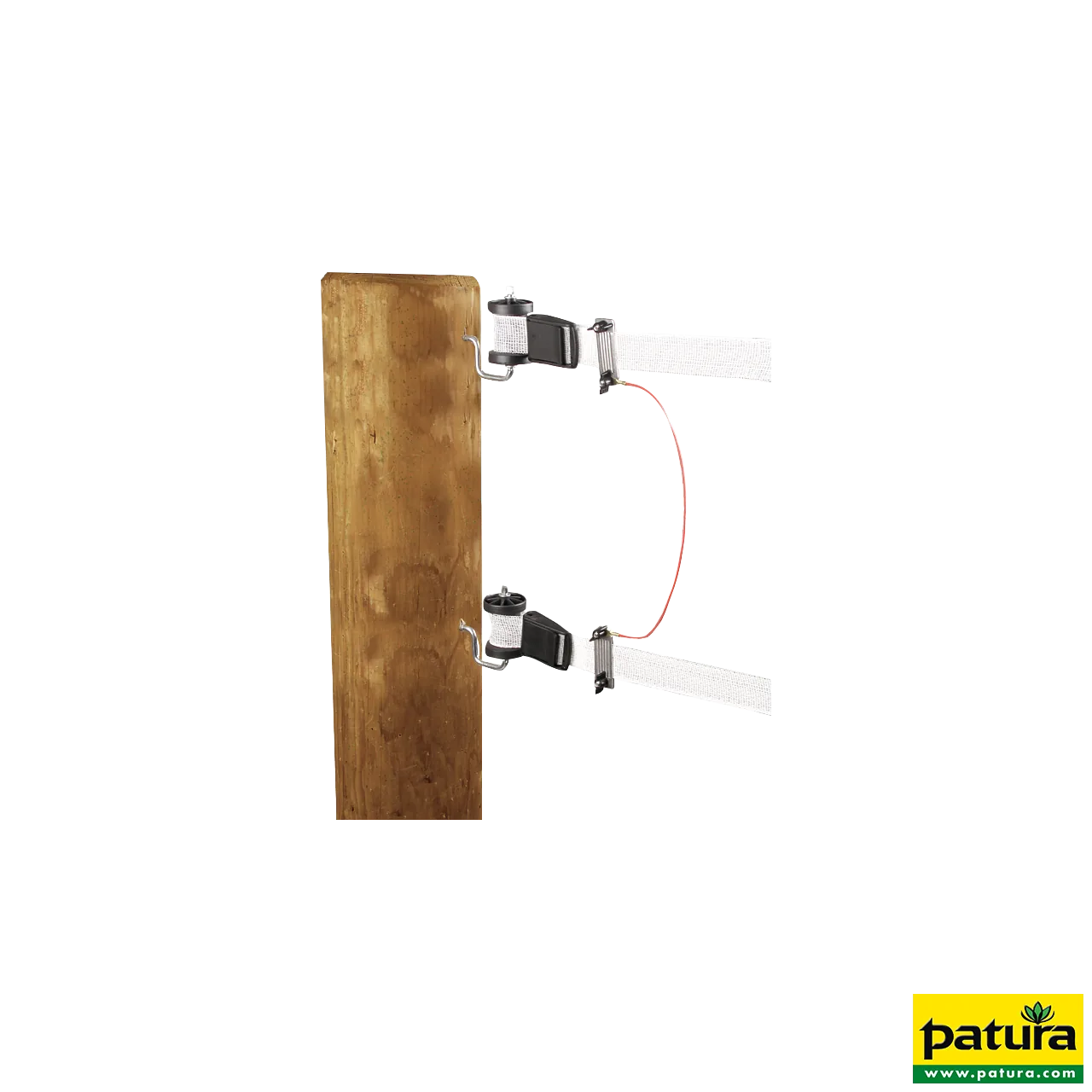 Patura Zaunverbindungskabel B-Band mit Klemmplatten am Pfosten