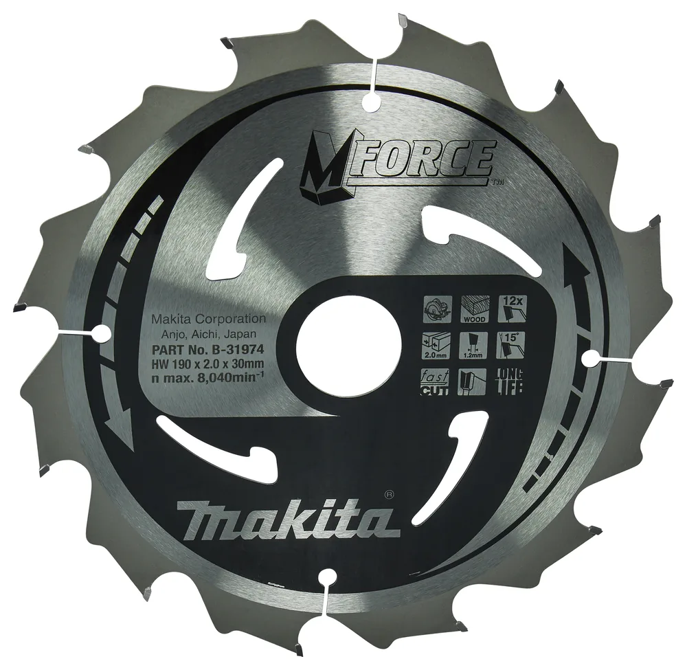 Makita M-FORCE Kreissägeblatt 190 mm mit 12 Zähnen für Holz