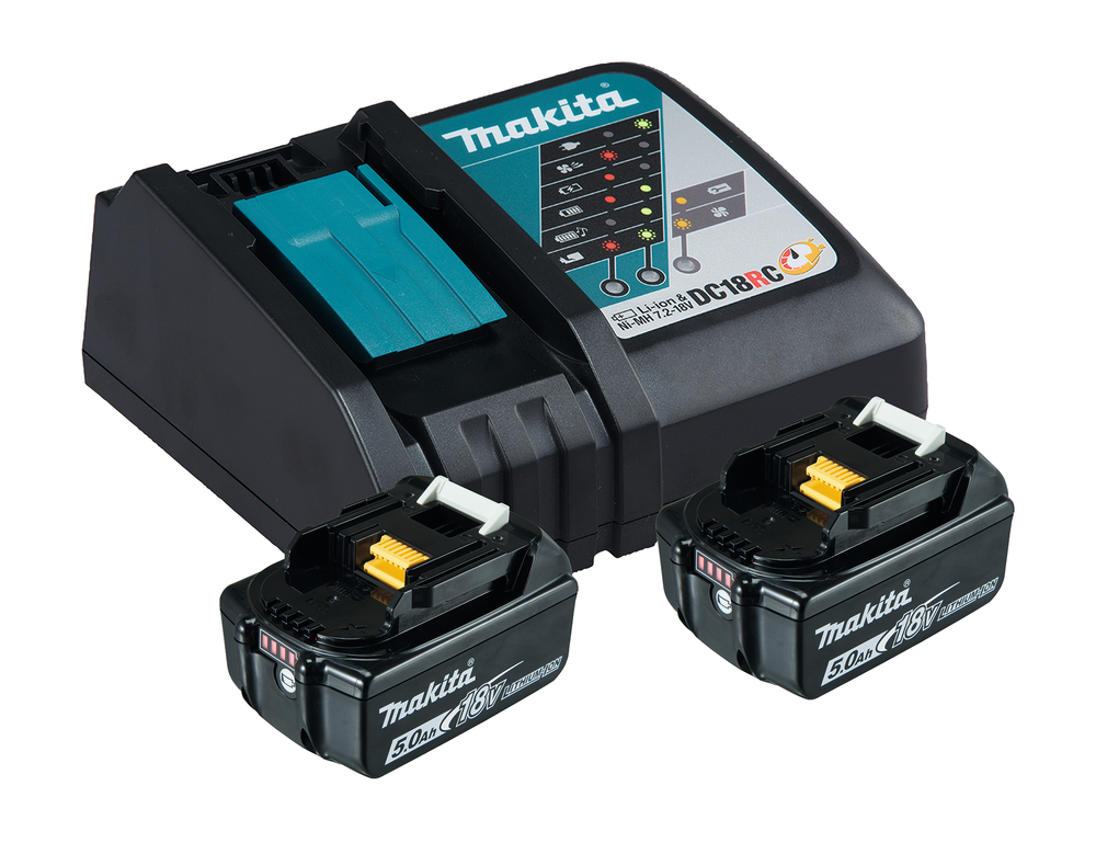 Makita 197570-9 Power Source Kit – 2x 18V 5, 0 Ah Akkus und Schnellladegerät für LXT-Maschinen Makita 197570-9 Power Source Kit – 2x 18V 5, 0 Ah Akkus und Schnellladegerät für LXT-Maschinen