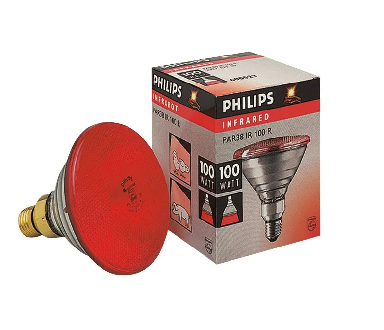 Philips Infrarot-Sparlampe 175 W rot in Verpackung als Wärmelampe für Nutztiere