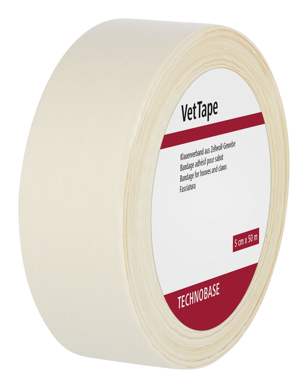 Kerbl VetTape Klauenverband weiß, 50m, mit stark klebendem Kautschukkleber, ideal für Hufverbände von Pferden.