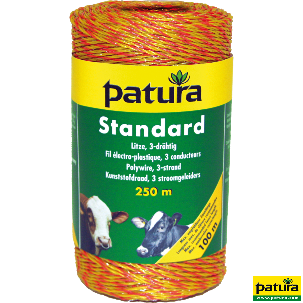 Patura Standard Litze 3 Niro 0.16 mm gelb-orange 250 m Rolle