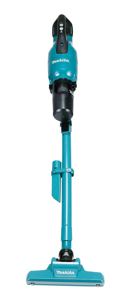 Makita DCL286FZ Akku-Staubsauger in der Frontansicht mit Bodendüse