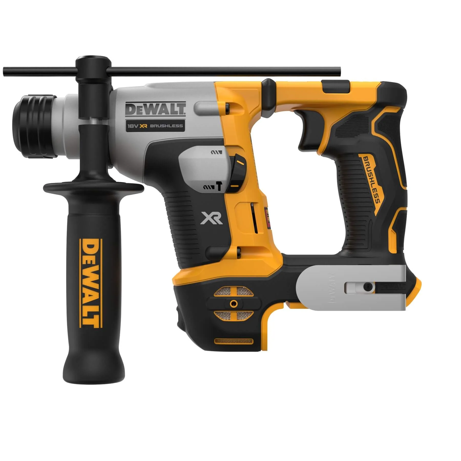 DeWalt DCH172NT 18V XR SDS-Plus Akku-Bohrhammer mit Zusatzhandgriff, freigestellt