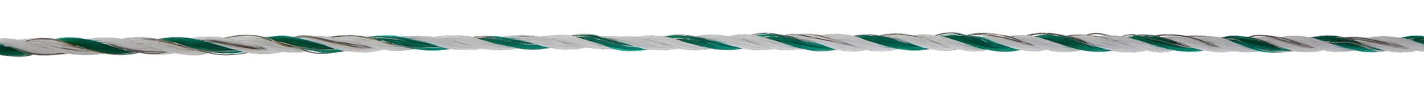 Kerbl PremiumLine Weidezaunlitze 441551, weiß-grün gedreht, Nahaufnahme