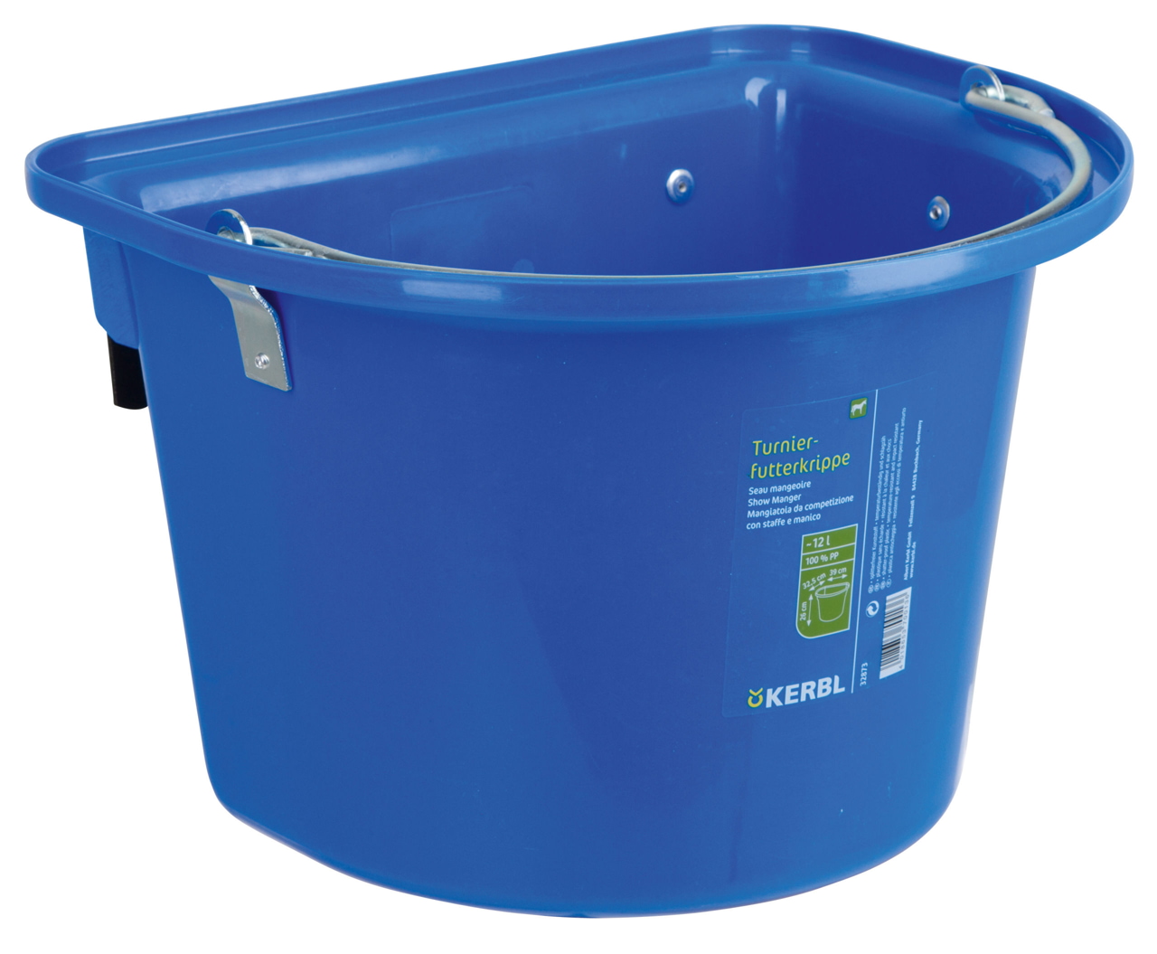 Kerbl Turnier Futterkrippe Blau - Praktische und robuste Futterkrippe mit Einhängebügel und Tragegriff für Stall und unterwegs Kerbl Turnier Futterkrippe Blau - Praktische und robuste Futterkrippe mit Einhängebügel und Tragegriff für Stall und unterwegs