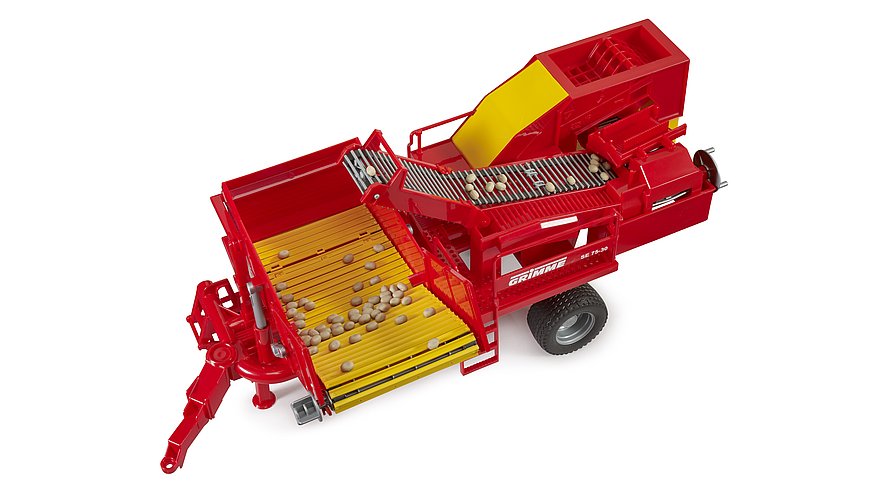 BRUDER Grimme SE 75-30 Kartoffelvollernter mit 80 Kartoffelimitaten – Detailgetreues Modell im Maßstab 1:16