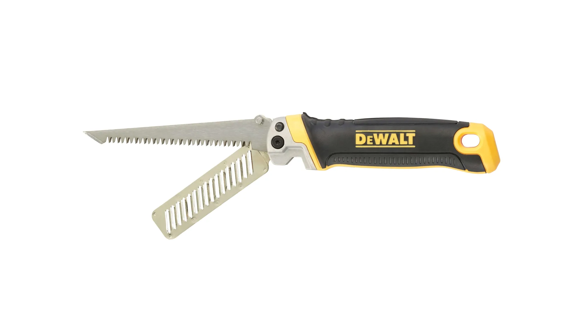DeWalt DWHT0-20123 klappbare Gipskartonsäge mit Raspel, Produktansicht freigestellt