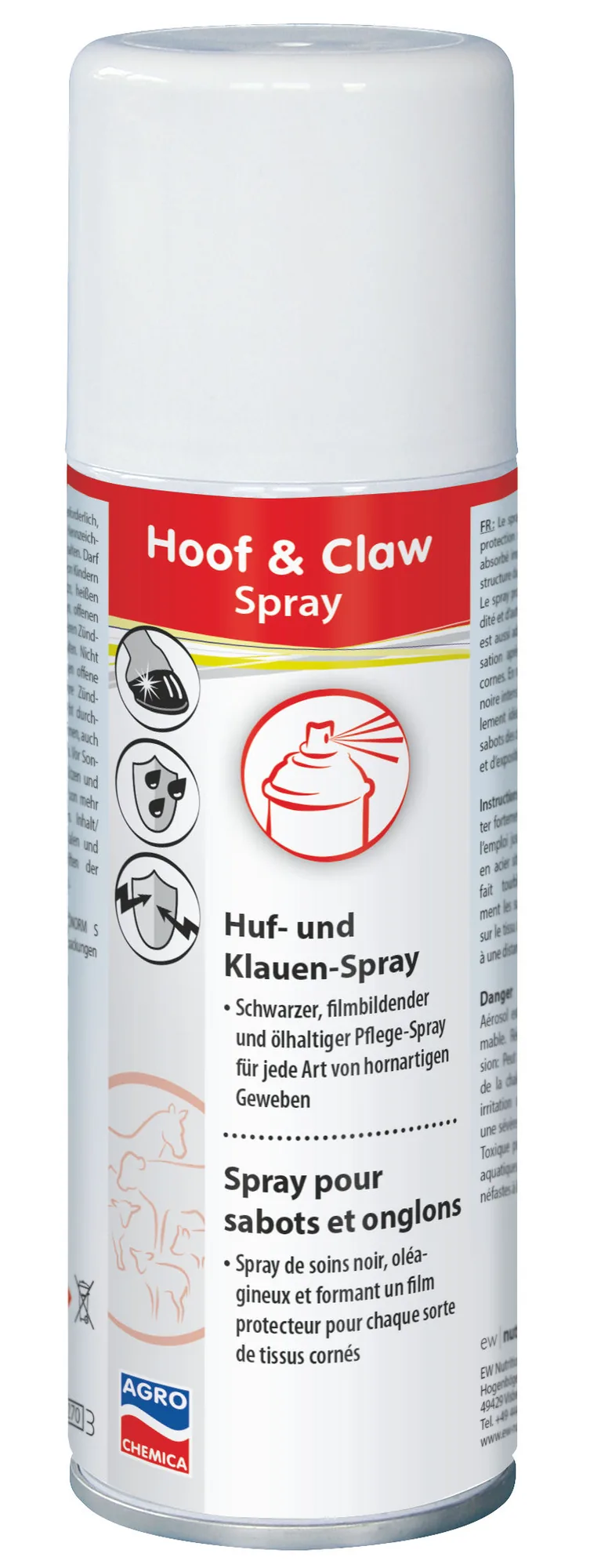 Kerbl Huf- und Klauenspray in der weißen 200-ml-Sprühdose, Hoof & Claw