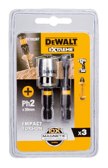 DeWalt DT70538T 2-teiliges T25 50 mm Bit-Set mit magnetischer Hülse – Präzision und Haltbarkeit für Ihre Schraubarbeiten