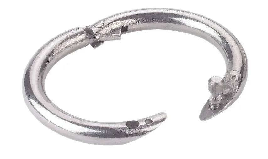 Kerbl rostfreier Bullennasenring 52–54 mm aus Edelstahl, geöffnet