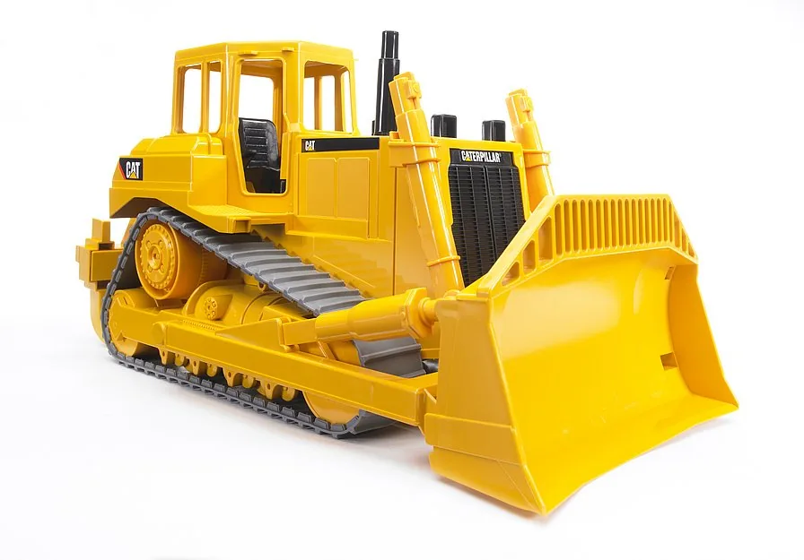 Bruder CAT Bulldozer in Gelb mit Kettenlaufwerk und Schiebeschild, Spielzeug im Maßstab 1:16