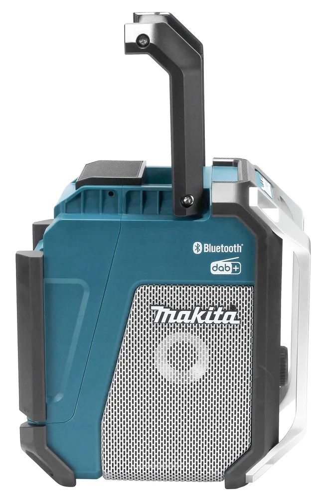 Makita DMR115 Akku-Baustellenradio mit DAB+ und Bluetooth, Seitenansicht