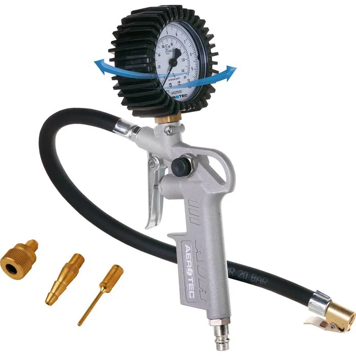 Aerotec Reifenfüllmessgerät ST mit Analog-Manometer 0-10 bar und Druckluftanschluss