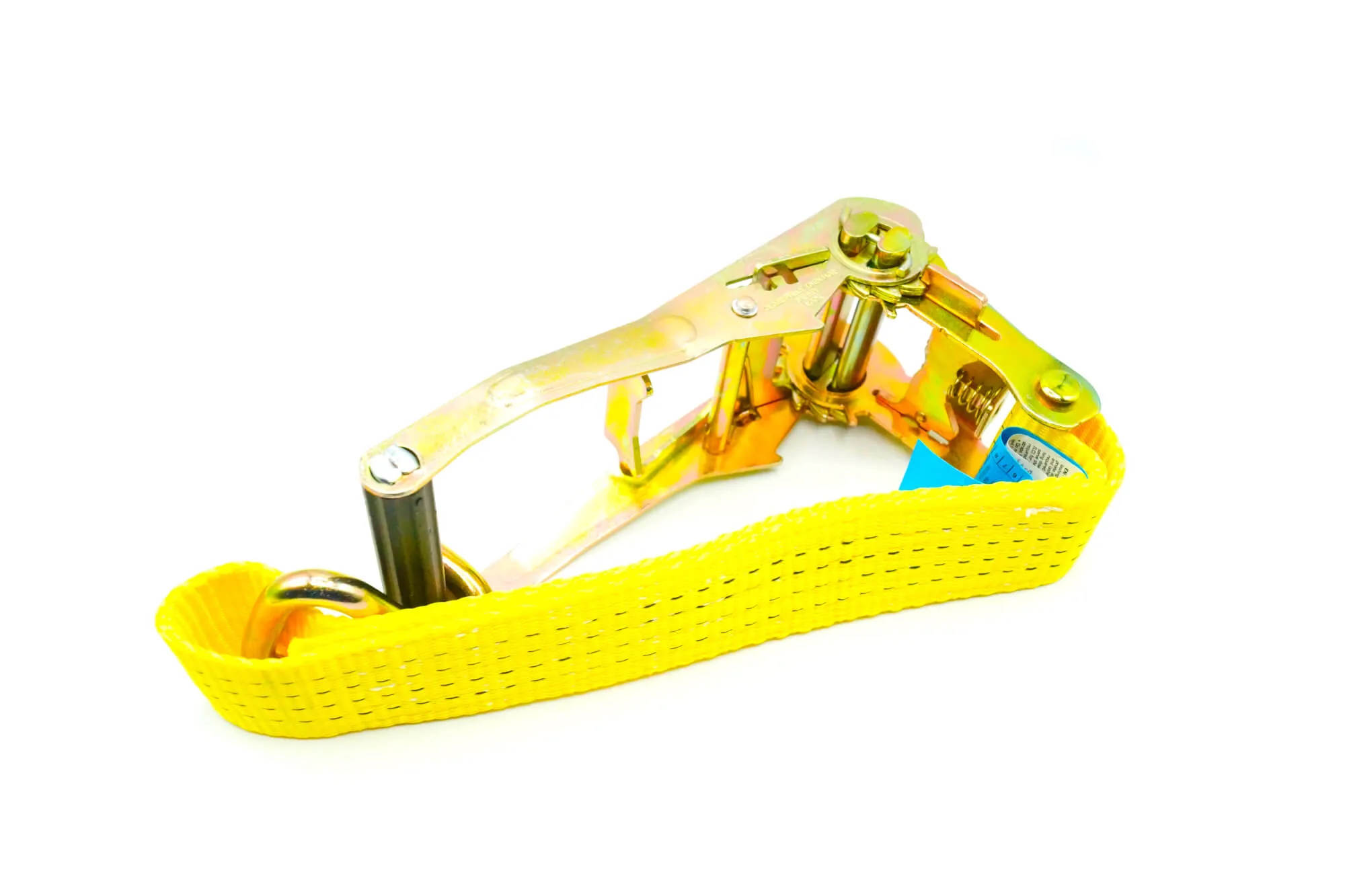 Faltner Ratschenzurrgurt 8 m × 50 mm in Gelb mit Spitzhaken, Produktbild