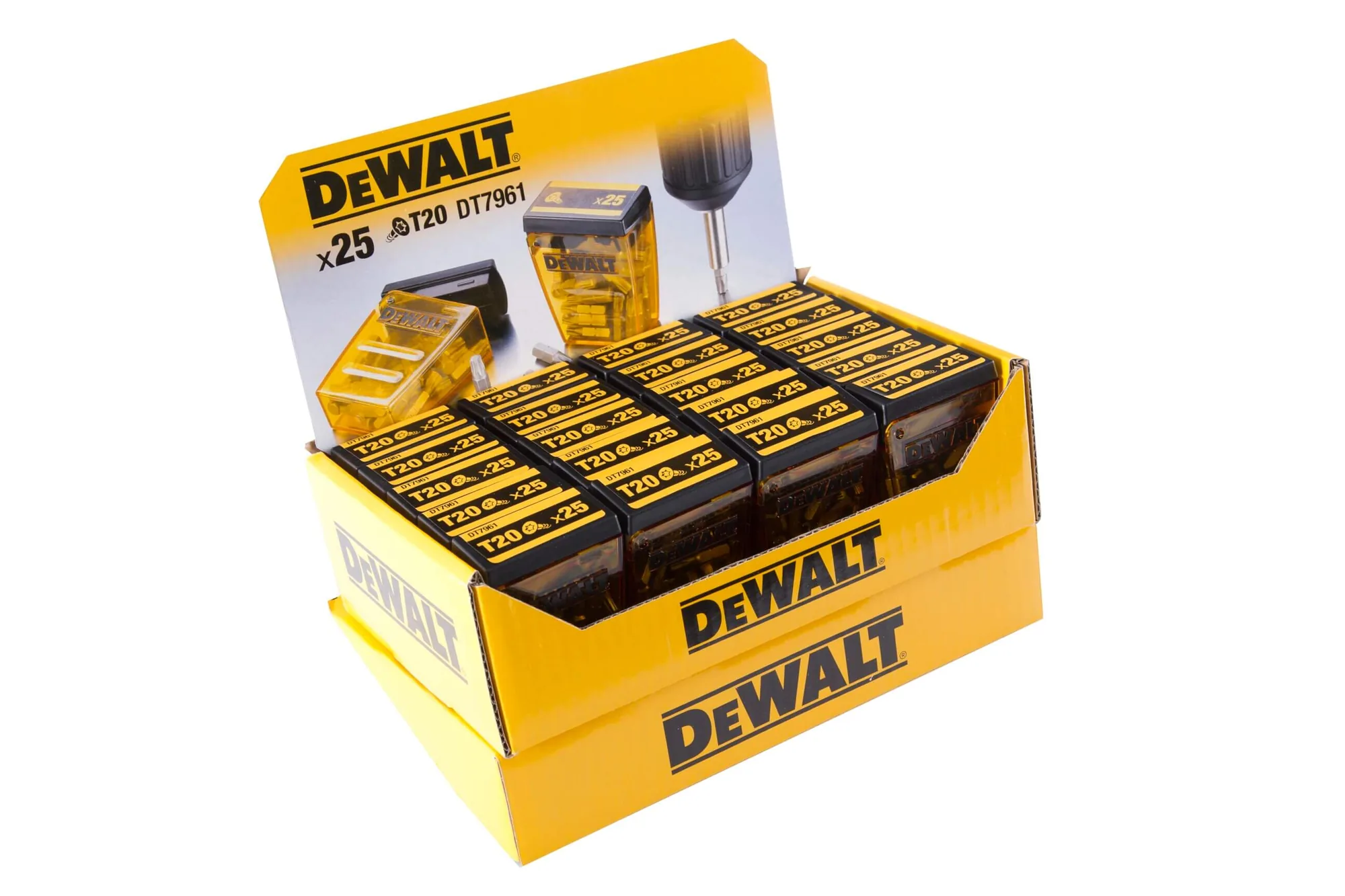 DeWalt DT7961 Thekendisplay mit 20 Boxen Impact-Schrauberbits T20 25 mm