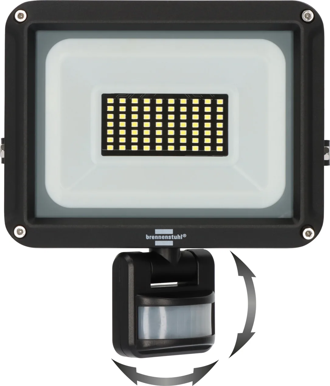 Brennenstuhl JARO 4060 P LED-Außenstrahler – Frontansicht mit schwenkbarem Bewegungsmelder