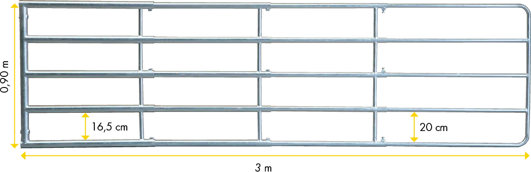 Dreifach verstellbares Weidezauntor Compact, weitere Ansicht