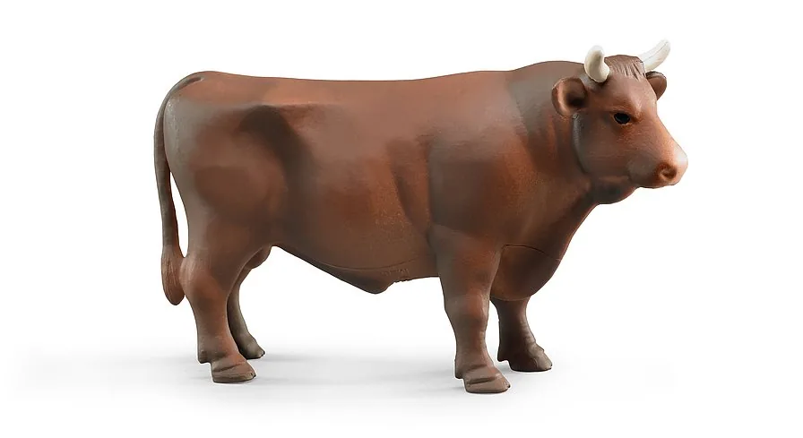 Bruder 02309 brauner Bulle mit hellen Hörnern, Tierfigur im Maßstab 1:16