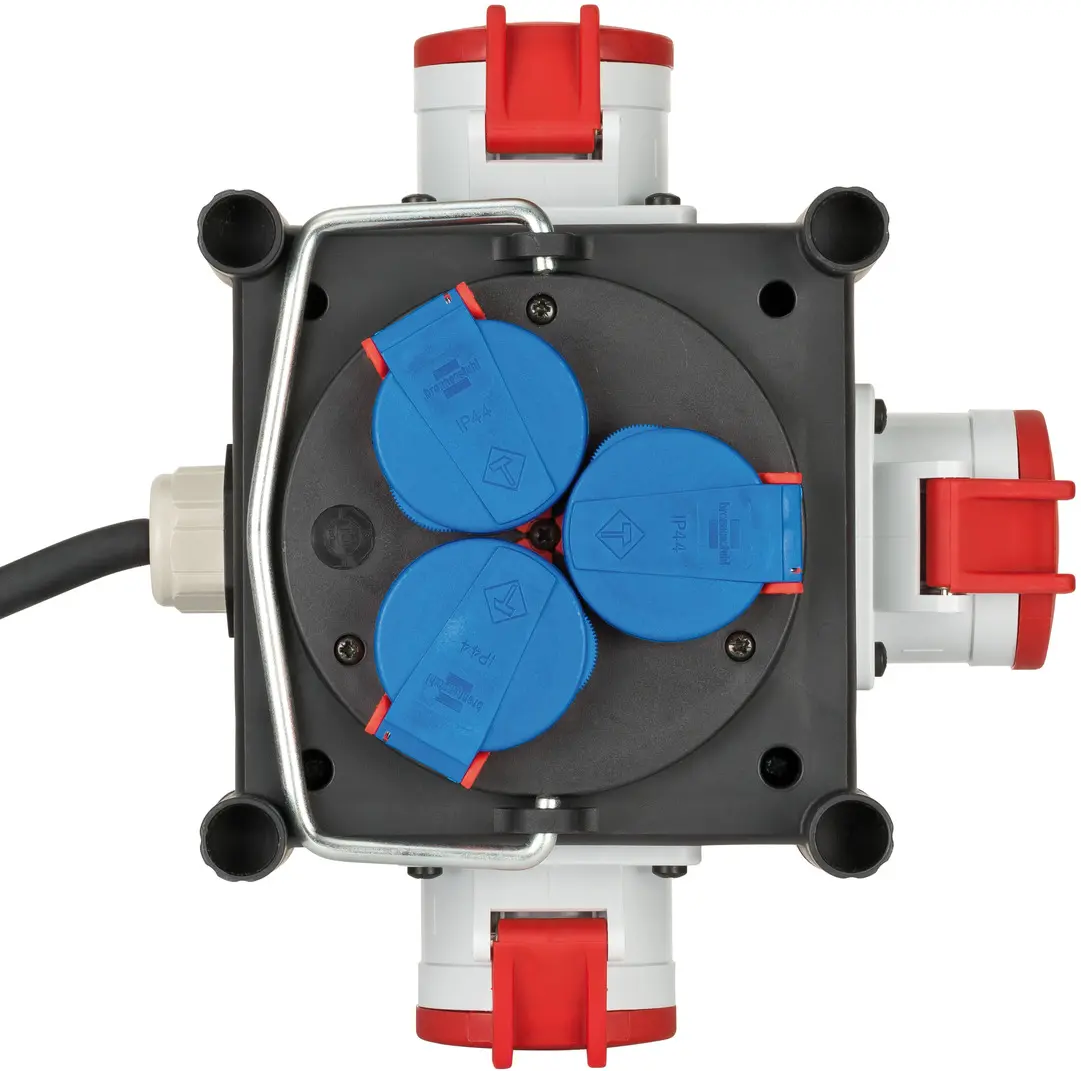 Brennenstuhl Gummi-Stromverteiler CEE 400V mit 3 CEE- und 3 Schuko-Steckdosen (IP44), Produktbild