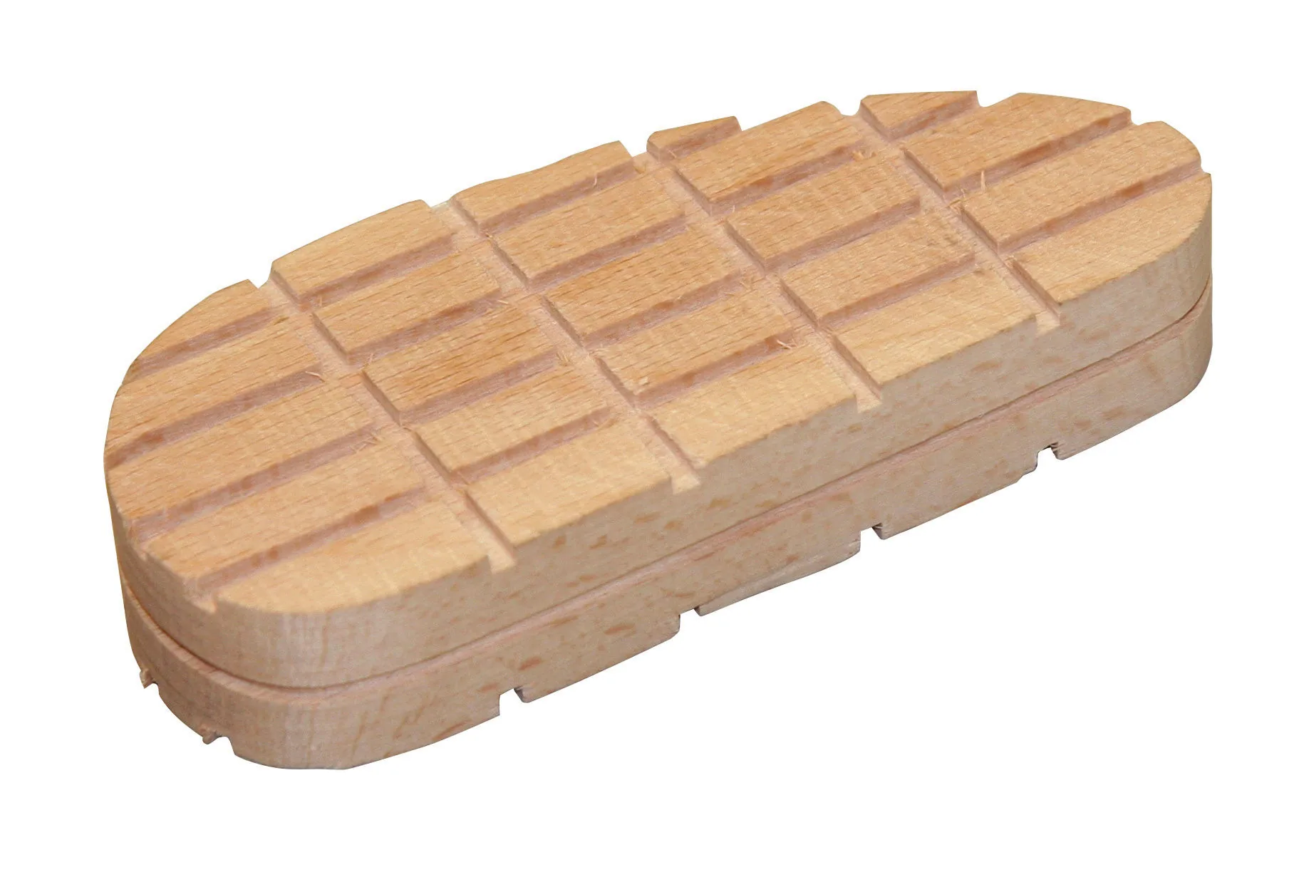 Kerbl Holzklotz Groß aus Buche mit gerillter Oberfläche für die Klauenpflege