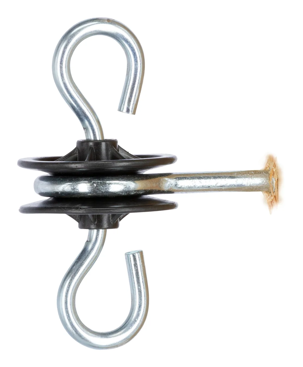 Isolator-Torgriff-Set mit zwei Umlenkrollen und S-Haken, freigestellt