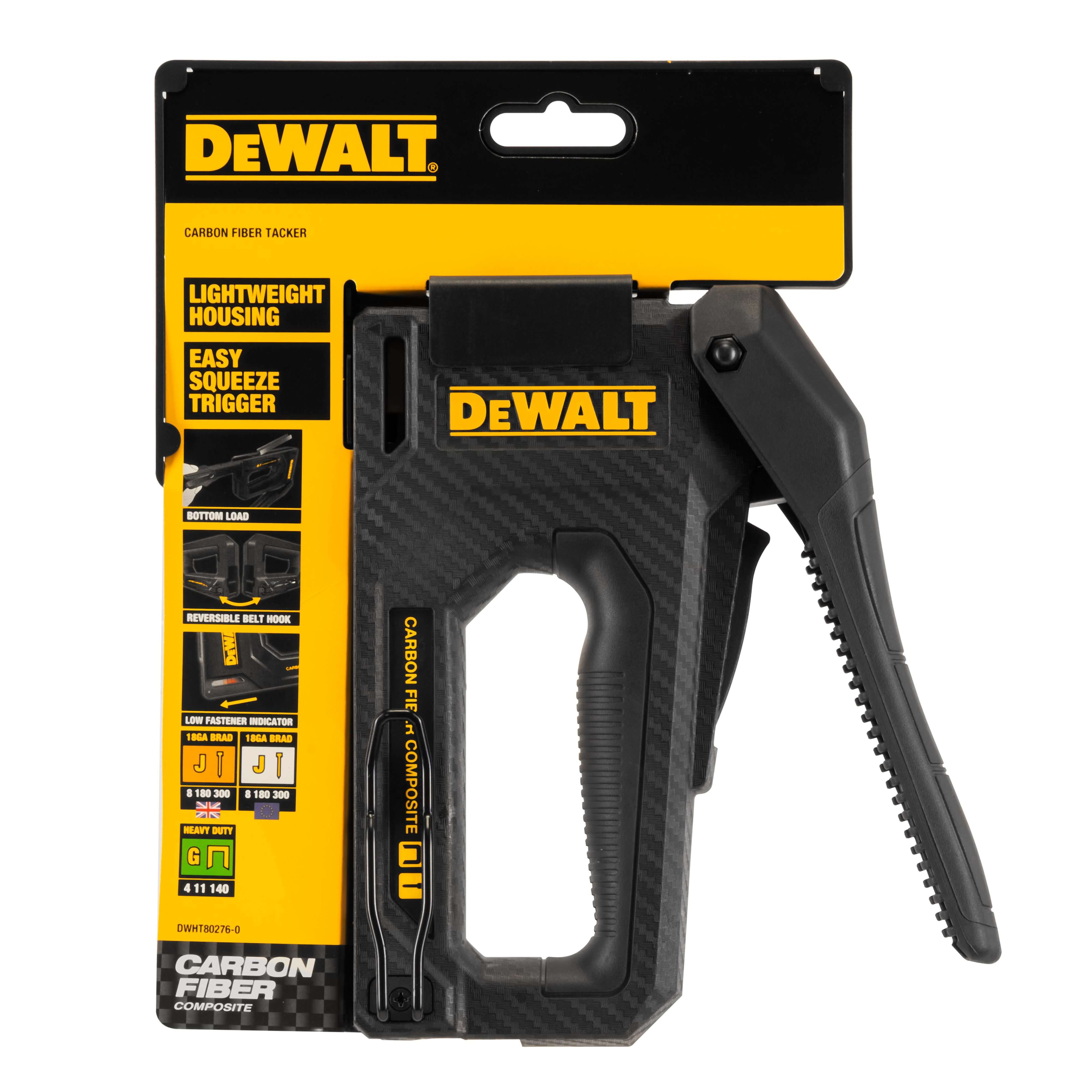 DeWalt DWHT80276-0 Kohlefaser-Verbundstoff Tacker – Leicht,robust und vielseitig einsetzbar