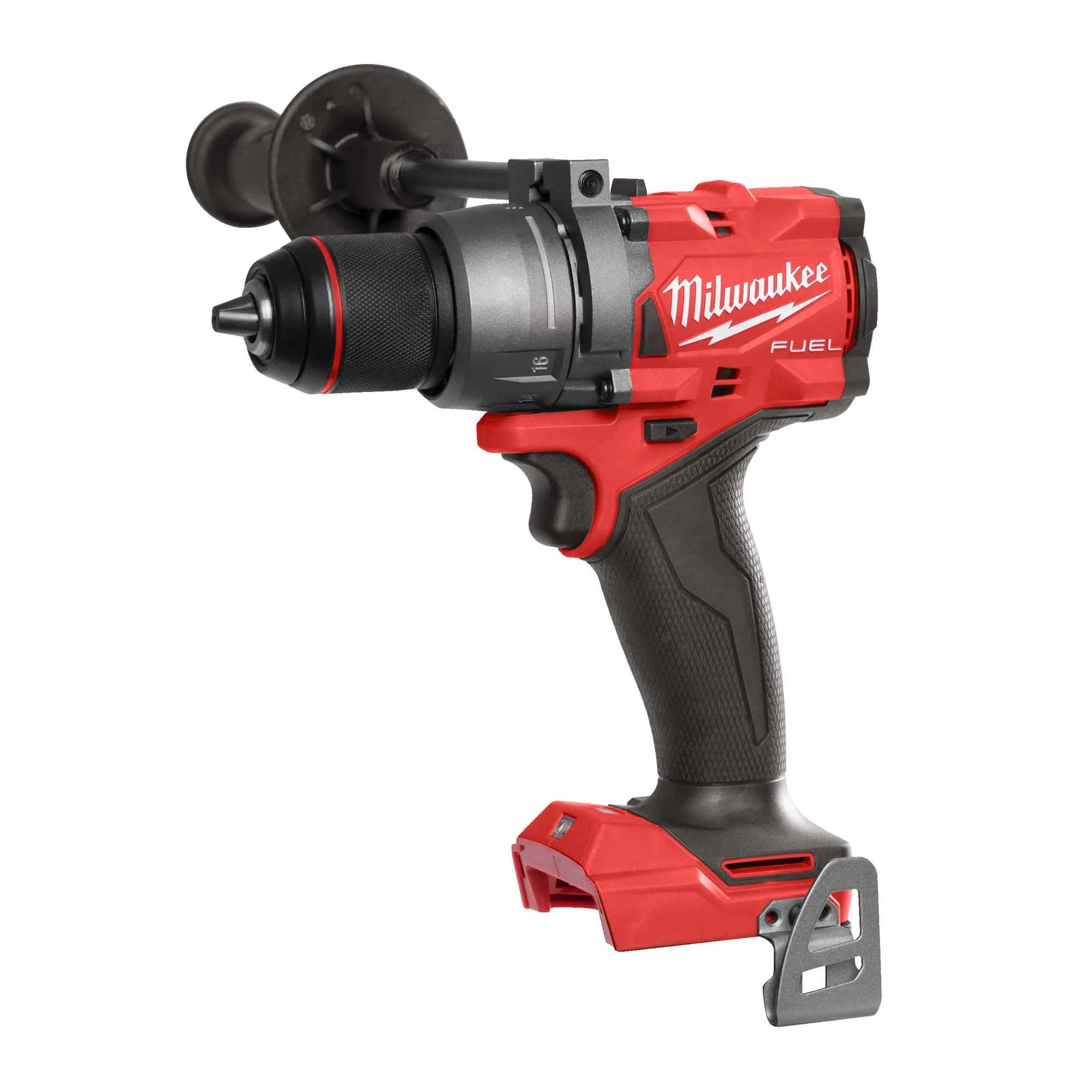 Milwaukee M18 FPD3 Akku-Schlagbohrschrauber in Rot-Schwarz mit Zusatzgriff