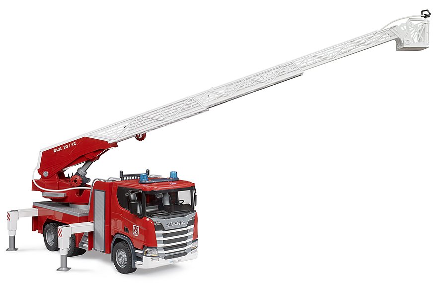 Scania Super 560R Feuerwehr mit Drehleiter, Wasserpumpe und Light & Sound Modul Scania Super 560R Feuerwehr mit Drehleiter, Wasserpumpe und Light & Sound Modul