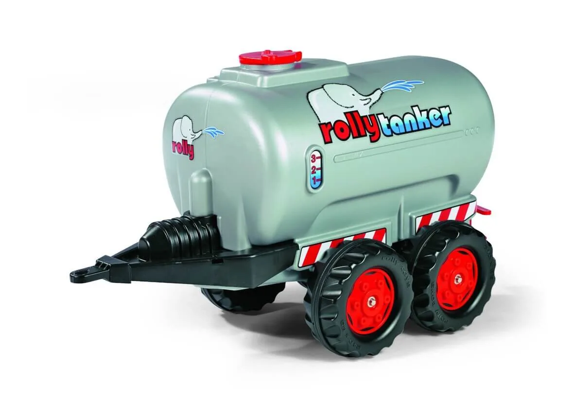 Rolly Toys rollyTanker in Silber, Tankwagen-Anhänger für Kinder-Traktoren